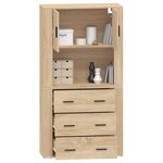 vidaXL Buffet haut Chêne sonoma Bois d'ingénierie