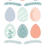 Lot stickers 3D oeufs / fleurs