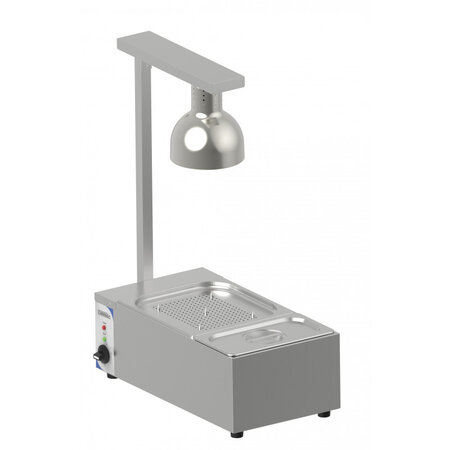Poste de découpe chauffant avec bain marie gn 1/3 - casselin -  - acier inoxydable 360x690x880mm