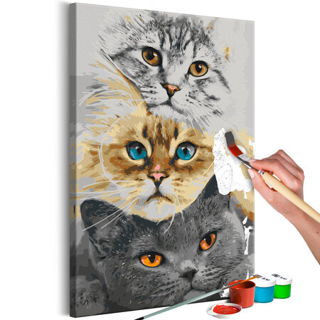 Tableau à peindre par soi-même - cat's trio l x h en cm 40x60