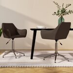vidaXL Chaises pivotantes à manger lot de 2 marron tissu