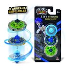 Infinity nado  toupie nado et 2 anneaux empilables  pack 3 en 1 exclusif avec 1 mini toupie bleue et 2 anneaux infinity nado empil