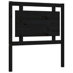 vidaXL Cadre de lit et tête de lit noir 100x200 cm bois massif