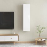 vidaXL Meubles TV 2 Pièces Blanc brillant 30 5x30x60 cm Aggloméré