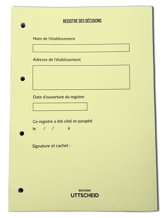 Recharge classeur des décisions - 100 feuillets foliotés uttscheid