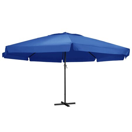 vidaXL Parasol d'extérieur avec mât en aluminium 500 cm Bleu azuré