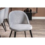 Venture Home Chaises à manger lot de 2 Velvet velours noir/gris