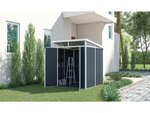 Abri de jardin "Detroit" en résine - Gris - 3.63m² - 1.91 x 1.90 m