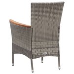 vidaXL Salon de jardin 9 Pièces avec coussins Résine tressée Gris