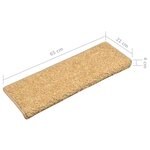 vidaXL Tapis d'escalier 15 Pièces 65x21x4 cm Beige