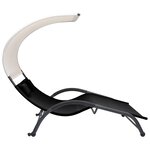vidaXL Chaise longue double avec auvent Textilène Noir