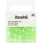 165 perles 5 x 7 mm - lettres rondes - vert clair