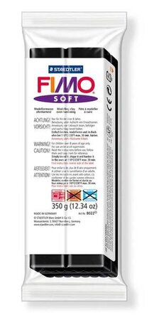 Pâte Fimo 350 g Soft Noir 8022.9 - Fimo