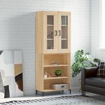 vidaXL Buffet haut Chêne sonoma 69 5x34x180 cm Bois d'ingénierie