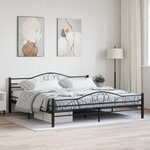 vidaXL Cadre de lit Noir Acier 200 x 200 cm