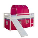 Lit toboggan  - avec rideaux et tunnel rose