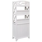 vidaXL Armoire de salle de bain Blanc et gris 46x24x116 cm Paulownia