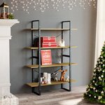 vidaXL Bibliothèque à 4 niveaux Marron 100x30x140cm Bois de pin massif