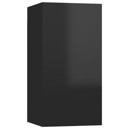 vidaXL Meuble TV Noir brillant 30 5x30x60 cm Aggloméré