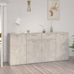 vidaXL Buffet Gris béton 160x36x75 cm Aggloméré