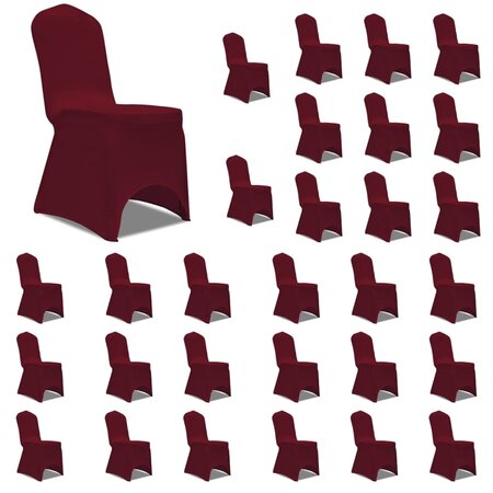 vidaXL Housses élastiques de chaise Bordeaux 30 Pièces