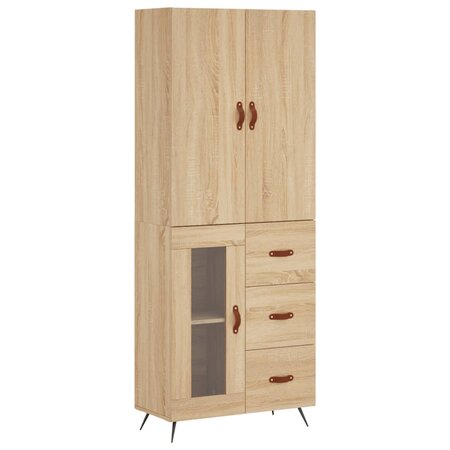 vidaXL Buffet haut Chêne sonoma 69 5x34x180 cm Bois d'ingénierie