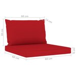 vidaXL Salon de jardin 10 Pièces avec coussins rouge