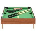 vidaXL Mini table de billard 3 pieds 92x52x19 cm Marron et vert