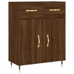 vidaXL Buffet haut Chêne marron 69 5x34x180 cm Bois d'ingénierie