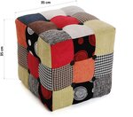 Pouf carré en tissu patchwork Philippe