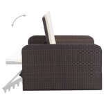 vidaXL Salon de jardin 2 Pièces avec coussins Résine tressée Marron