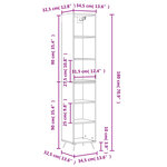 vidaXL Buffet haut Chêne fumé 34 5x32 5x180 cm Bois d'ingénierie