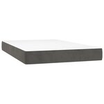 vidaXL Lit à sommier tapissier et matelas Gris foncé 120x200cm Velours
