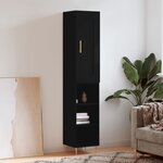 vidaXL Buffet haut Noir 34 5x34x180 cm Bois d'ingénierie