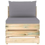 vidaXL Salon de jardin 9 Pièces avec coussins Bois imprégné de vert