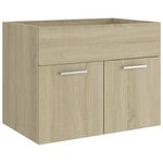 vidaXL Armoire d'évier avec lavabo intégré Chêne sonoma Aggloméré