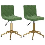 vidaXL Chaises pivotantes à manger lot de 2 vert foncé velours