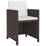 vidaXL Salon de jardin avec coussins 9 Pièces Résine tressée Marron
