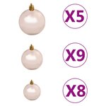 vidaXL Arbre de Noël artificiel renversé pré-éclairé et boules 180 cm