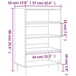 vidaXL Buffet haut noir 57x35x90 cm bois d'ingénierie