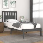 vidaXL Cadre de lit Gris Bois de pin massif 100x200 cm