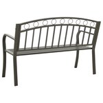 vidaXL Banc de jardin 125 cm Acier Gris