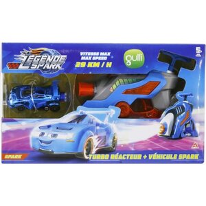 LA LÉGENDE DE SPARK – Lanceur Turbo Réacteur + Véhicule Spark – Lancement Super Vitesse 29km/h – Fonctionnement sans Piles - 5 ans+