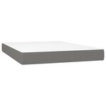 vidaXL Sommier tapissier et matelas et LED Gris foncé 140x190 cm Tissu