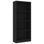 vidaXL Bibliothèque à 4 niveaux Noir 60x24x142 cm Aggloméré