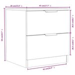 vidaXL Table de chevet Gris béton Bois d'ingénierie
