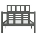 vidaXL Cadre de lit Gris Bois massif 90x200 cm