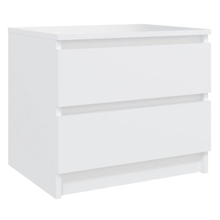 vidaXL Table de chevet Blanc 50x39x43 5 cm Aggloméré