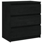 vidaXL Table de chevet Noir 60x36x64 cm Bois de pin massif