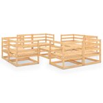 vidaXL Salon de jardin 9 Pièces Bois de pin massif